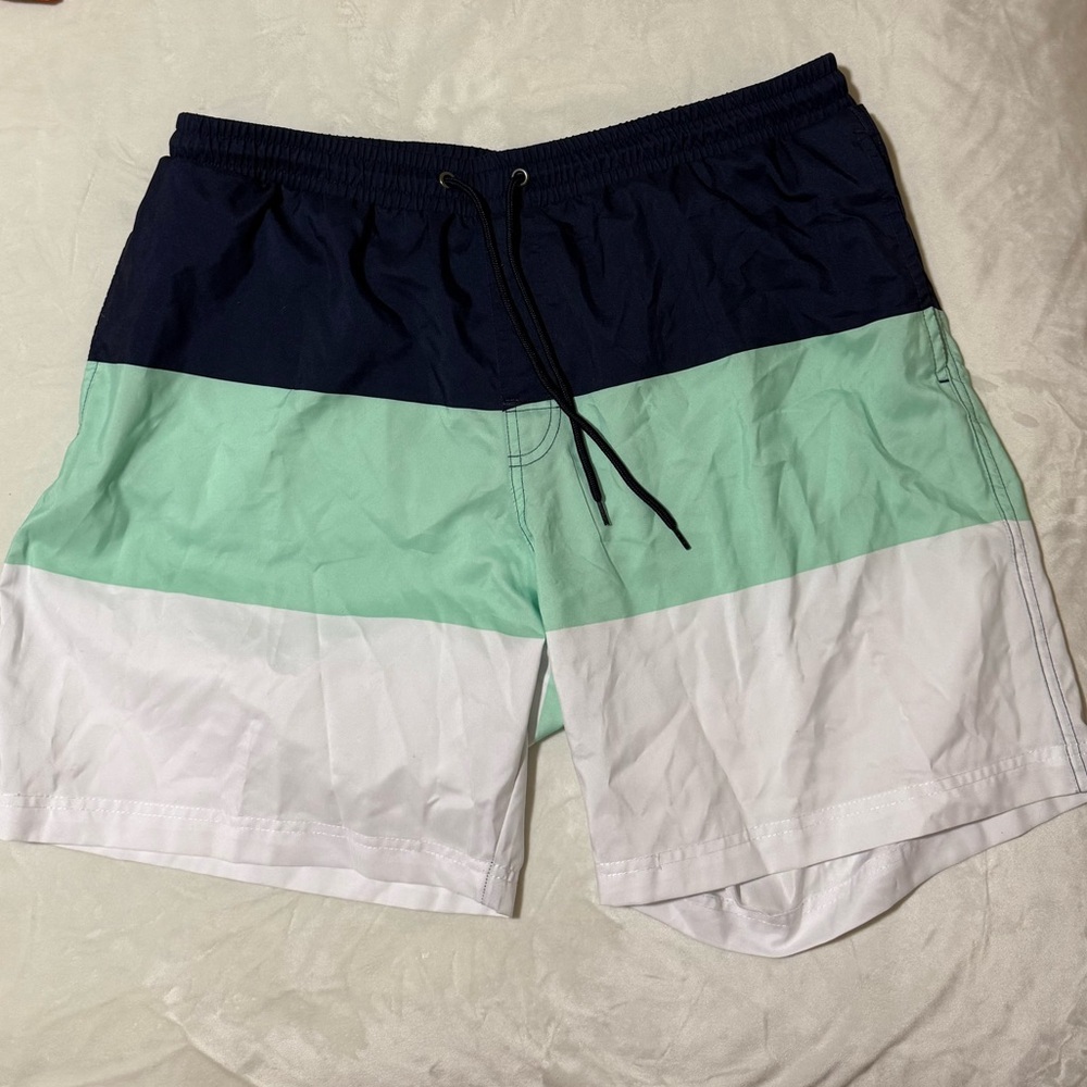 Club Room Navy, Mint, and White Swim Shorts